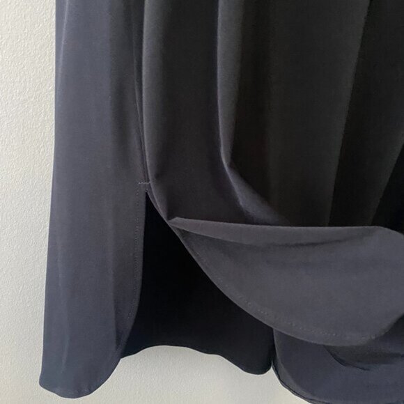 Brian Bailey Black Two Piece Sleeveless V-Neck Top With Mesh Long Sleeve Overlay - Picture 8 of 10